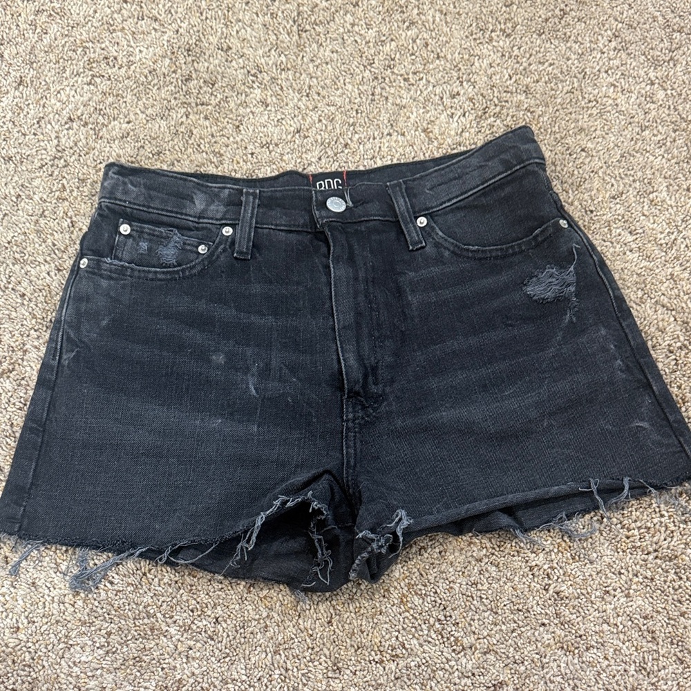 BDG Women’s Black Frayed Jean Shorts Size 28